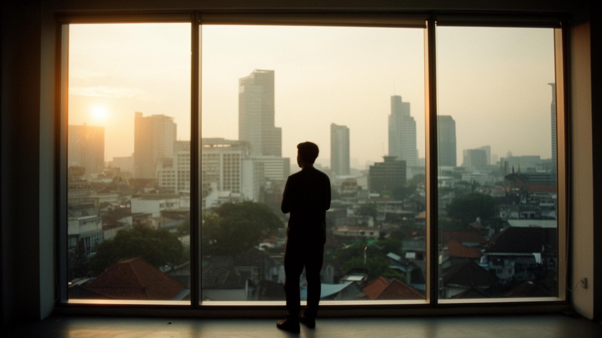 Jakarta skyline at sunset, the city we work from